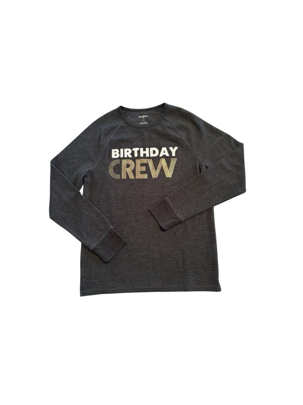Goodfellow & Co Mens Medium Thermal Winter Shirt Long Sleeves “Birthday Crew”